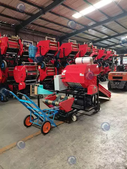 Baling and wrapping machine